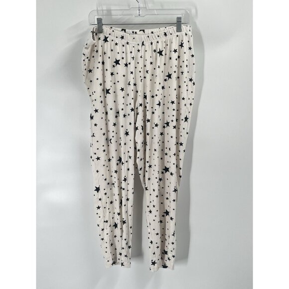 Ulla Popken Long SLeeve Pajama Lounge Set Stars Black White Sz 2X - Picture 8 of 9